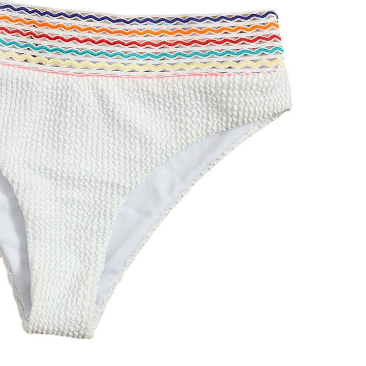 Ladies bikini set with high-cut bottom and colorful wave pattern Mune Fashion