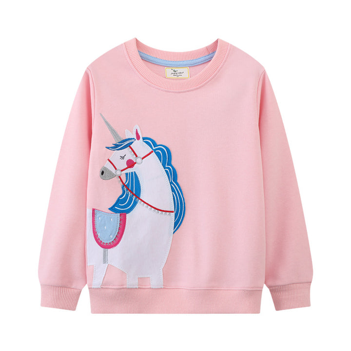 Girl sweatshirt with cute unicorn applique Mune Fashion
