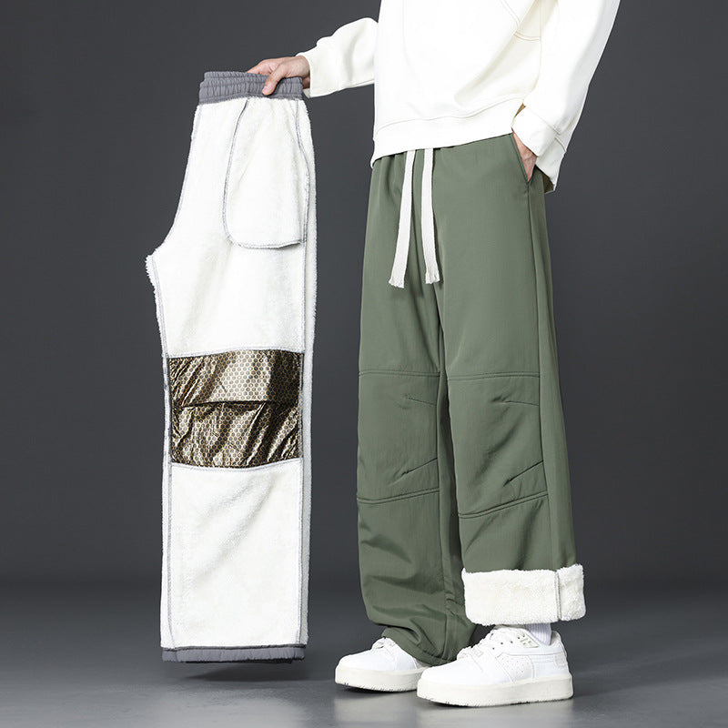 Men's sporty leisure trousers with soft fleece inner lining