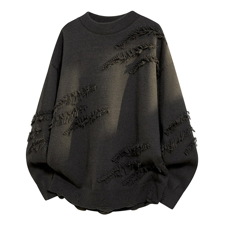 Women's Oversized Knitted Sweater with Fringes