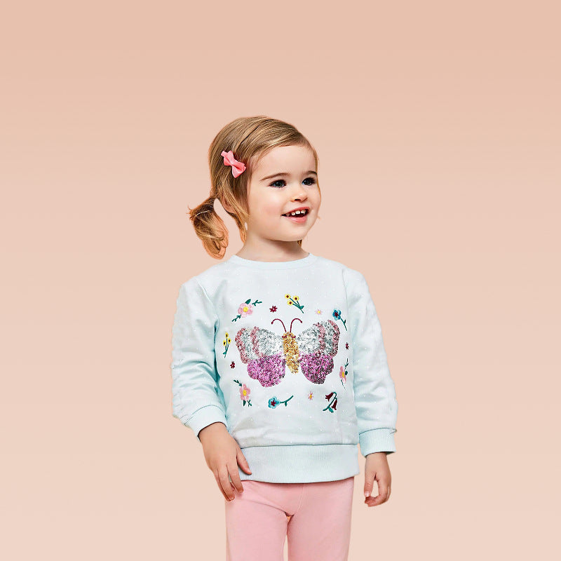 Girls sweatshirt with colorful butterfly motif Mune Fashion