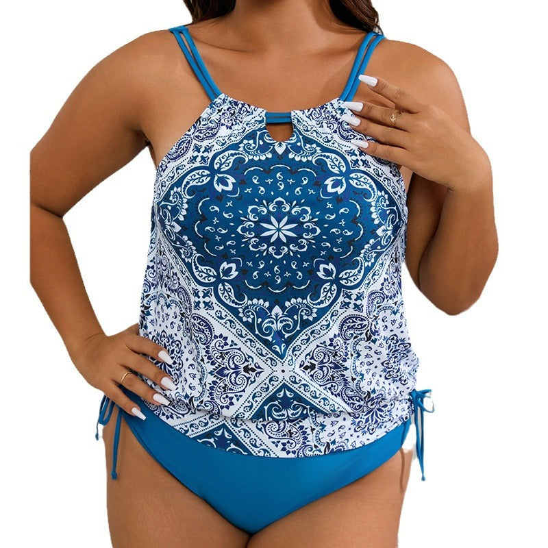 Women's tankini with playful floral design and adjustable straps Mune Fashion