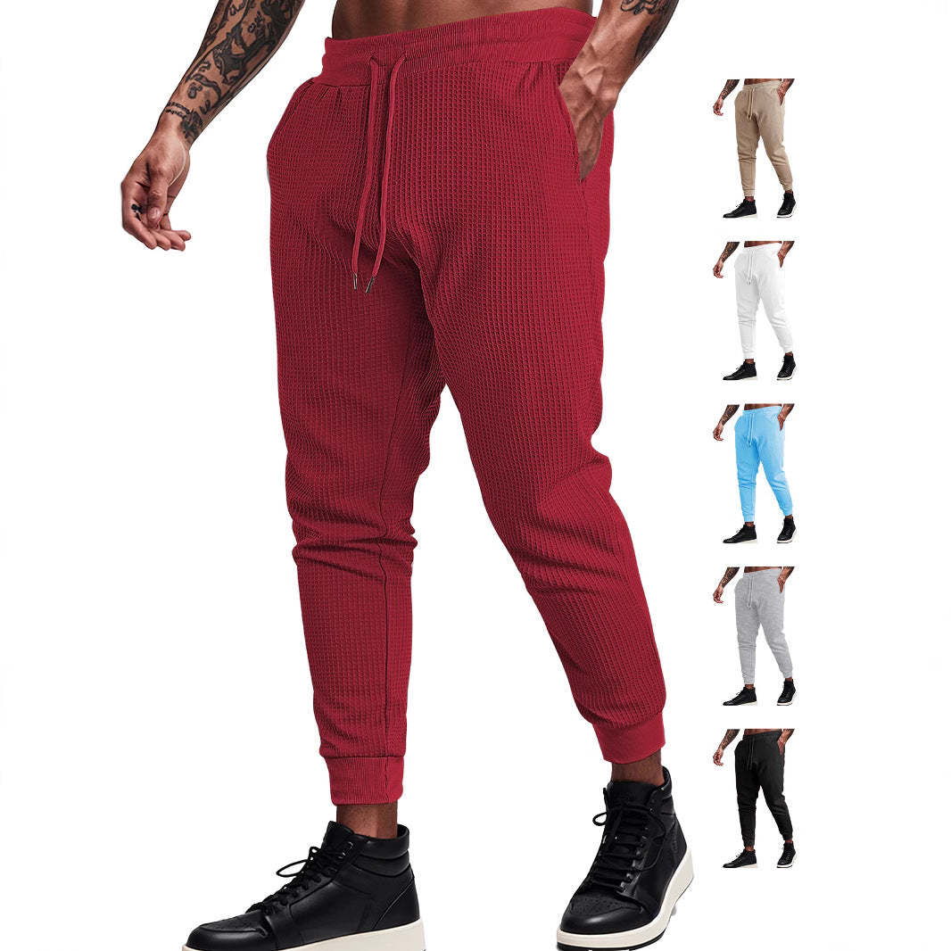 Men's fine-structured jersey lounge pants tapered cut with drawstring waistband and ribbed leg openings Mune Fashion