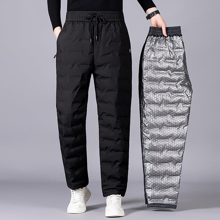 Men's Padded Thermal Pants with Quilting, Elastic Waistband and Zipper Pockets Mune Fashion