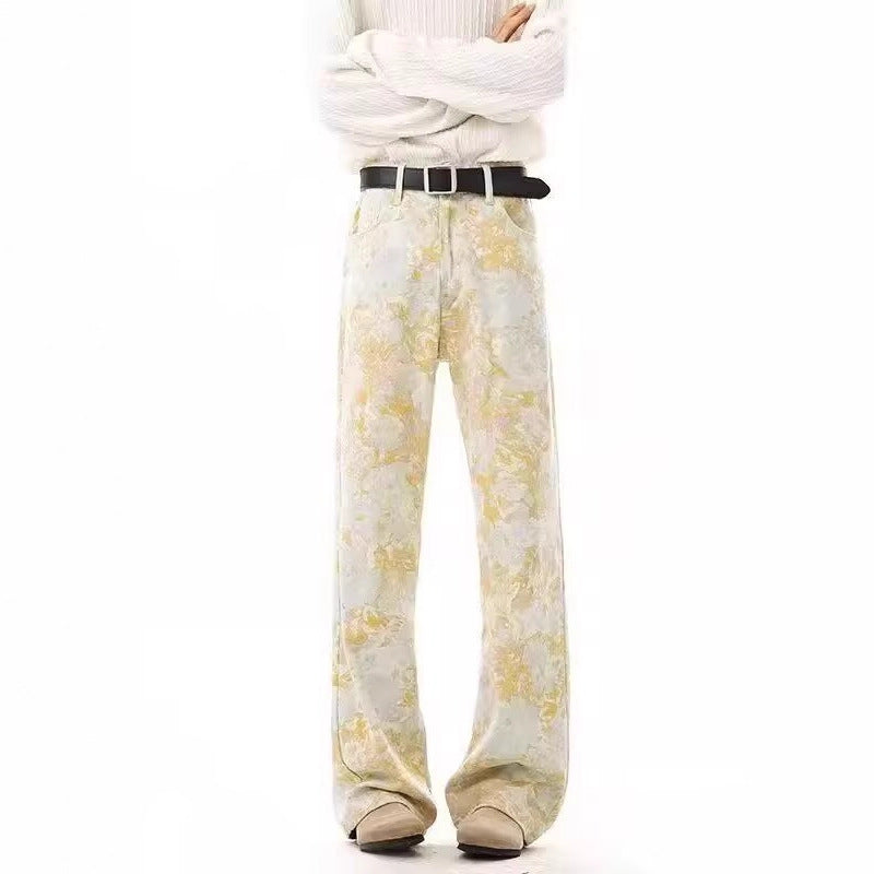 Women's Elegant and Comfortable Floral Print Wide-Leg Pants Mune Fashion
