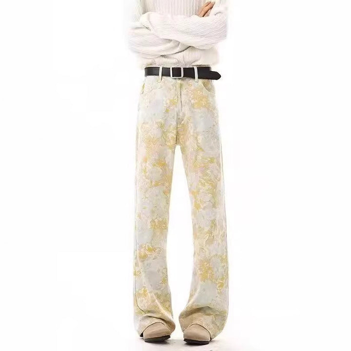Women's Elegant and Comfortable Floral Print Wide-Leg Pants Mune Fashion