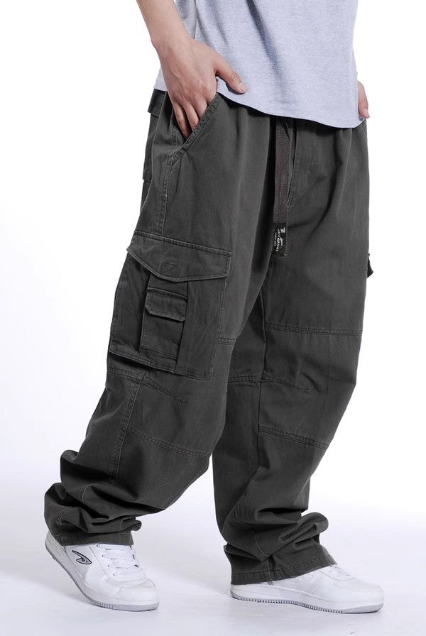 Men's Baggy Cargo Pants with Wide Legs and Multifunctional Pockets Mune Fashion