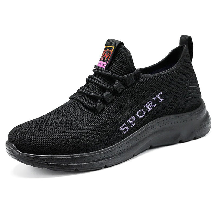 Ladies' breathable knit sport sneakers with elastic entry, padded insole, and flexible EVA cushioning Mune Fashion