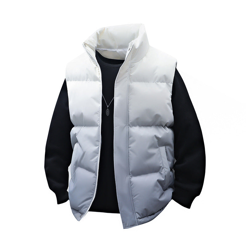 Men's Padded Quilt Vest with High Collar and Thermal Insulation Mune Fashion