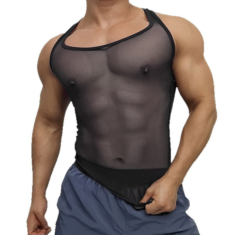Unisex nan breathable mesh top with sporty back piece and elastic hem Mune Fashion