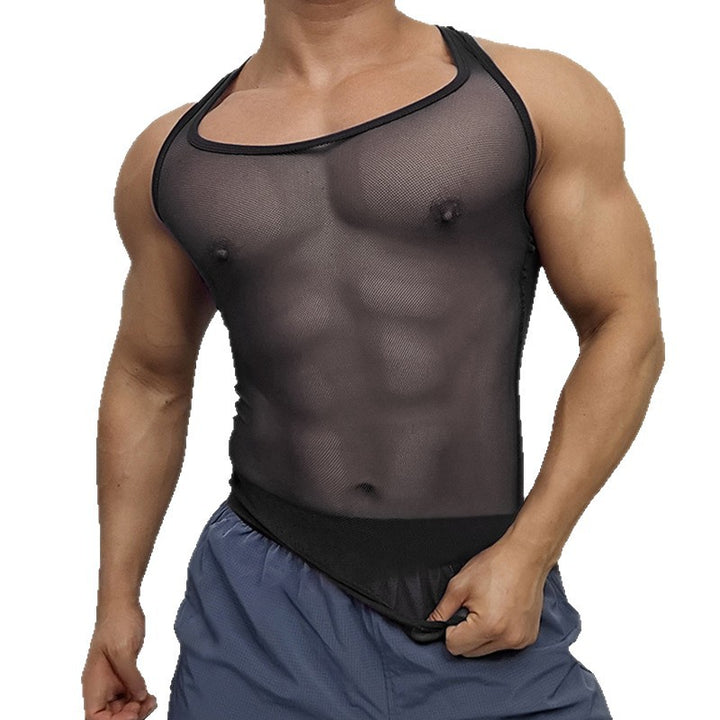 Unisex nan breathable mesh top with sporty back piece and elastic hem Mune Fashion
