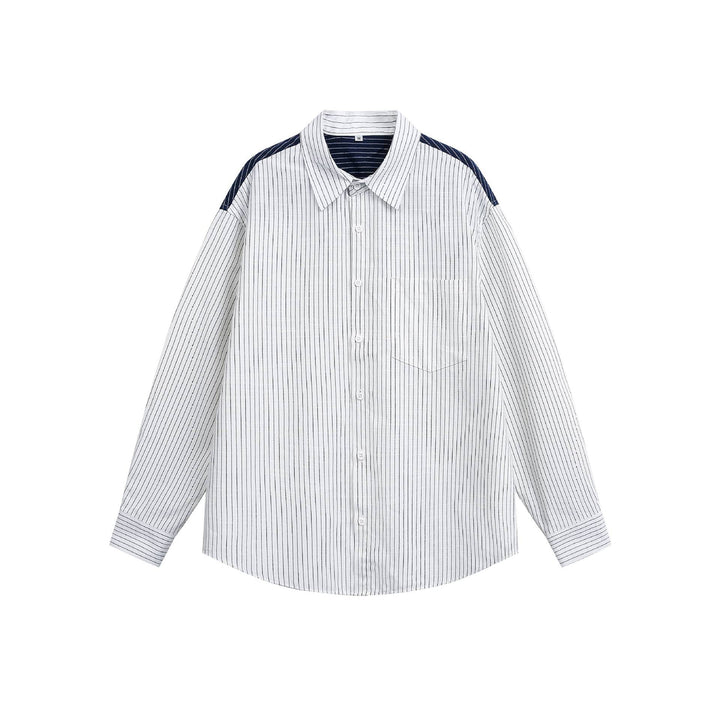 Unisex Oversized shirt with pinstripes and contrasting shoulder yoke Mune Fashion
