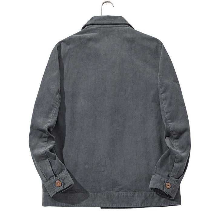 Men's transitional blouse made of fine corduroy with chest flap and visible button placket Mune Fashion