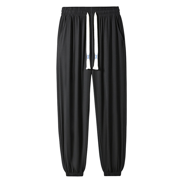 Men's Light Relax-Fit Lounge Pants made of breathable Jersey with elastic tunnel waistband, wide drawstring & ribbed leg cuffs Mune Fashion