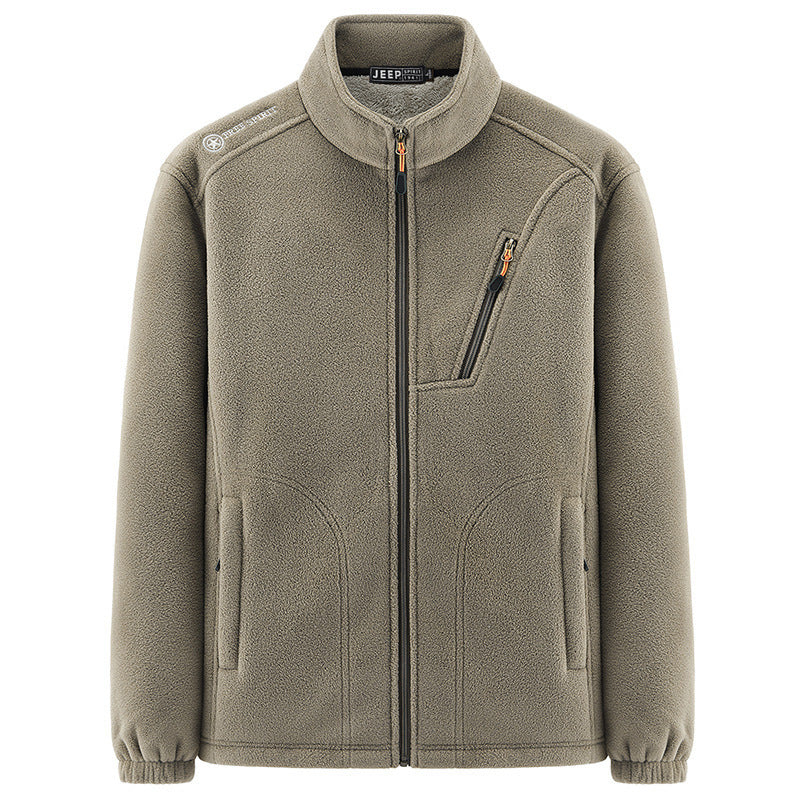 Men's thermal fleece jacket with Sherpa lining, stand-up collar and zippered pockets Mune Fashion