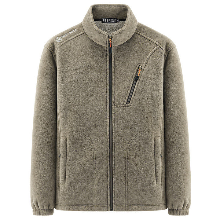 Men's thermal fleece jacket with Sherpa lining, stand-up collar and zippered pockets Mune Fashion