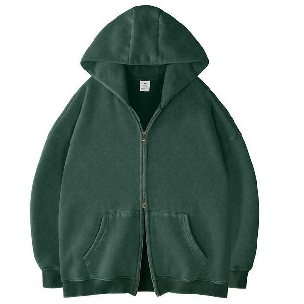 Unisex Oversized Hoodie Jacket with Double Zipper and Kangaroo Pockets Mune Fashion