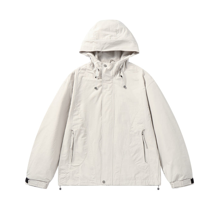 Unisex Short-cut water-resistant hooded jacket in boxy cut with drawstring and adjustable cuffs Mune Fashion