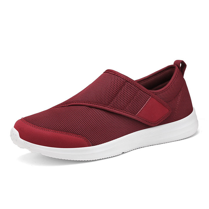 Men's breathable leisure shoe in slip-on style with Velcro fastening and padded comfort sole Mune Fashion
