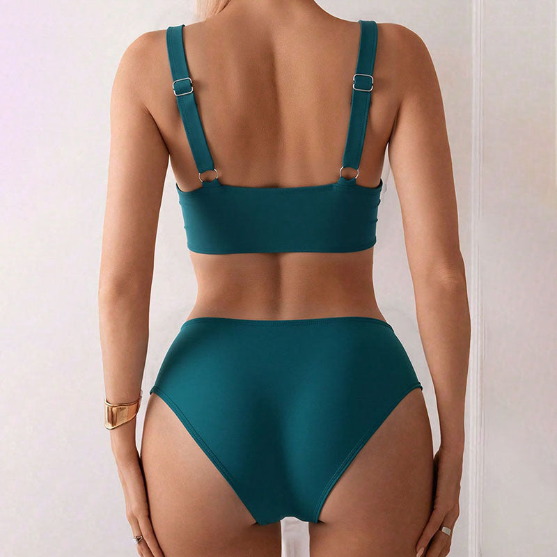 Women High-Waisted Bikini with Tasteful Wrap Design Mune Fashion
