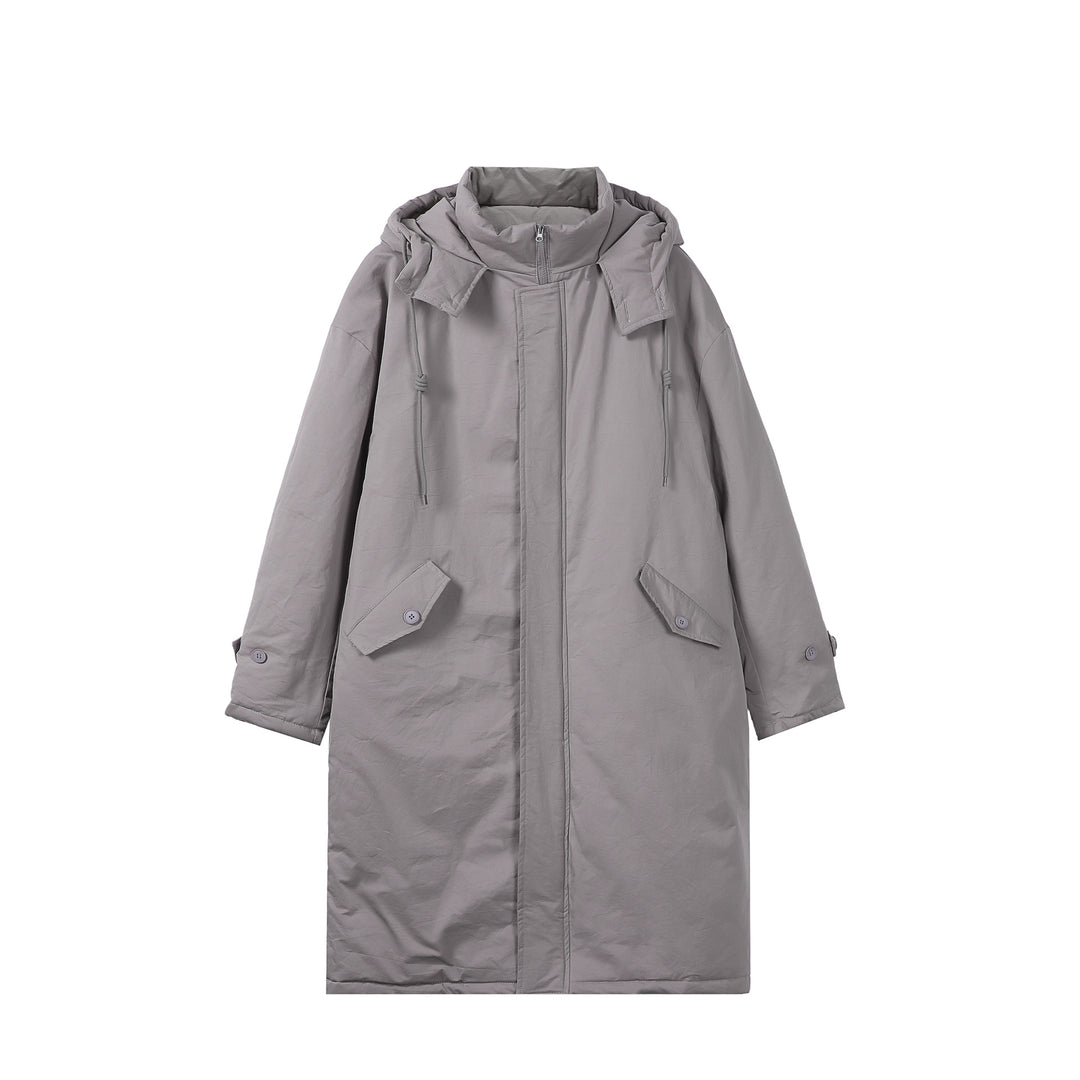 Women Long Padded Thermal Parka in Oversize Cut with Concealed Front Closure