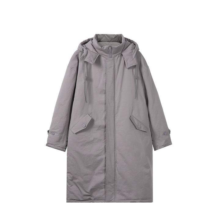 Women Long Padded Thermal Parka in Oversize Cut with Concealed Front Closure