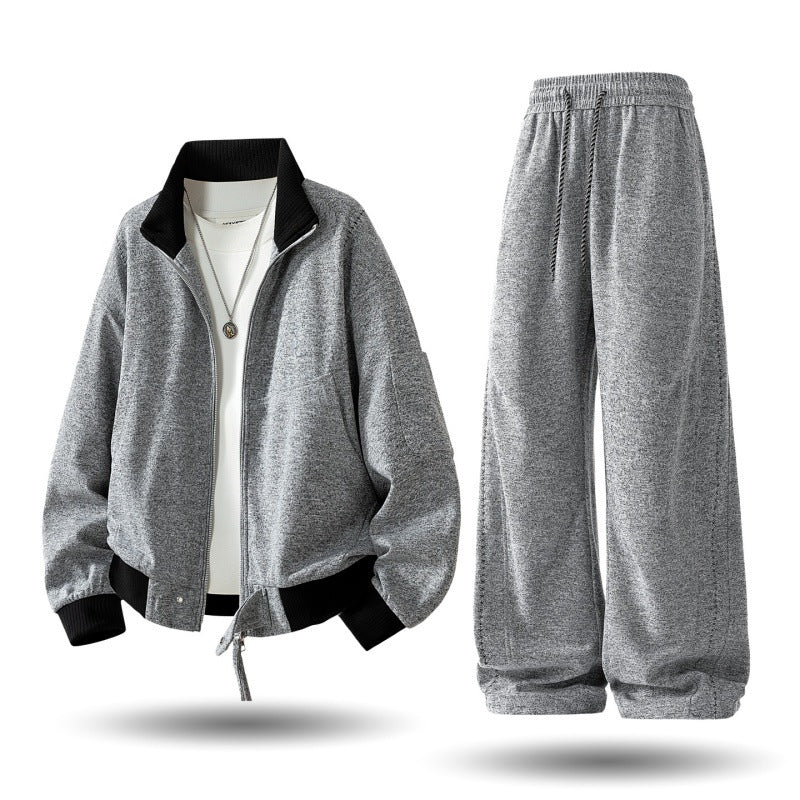 Men's comfortable oversized leisure training suit with zip-up jacket and loose joggers Mune Fashion