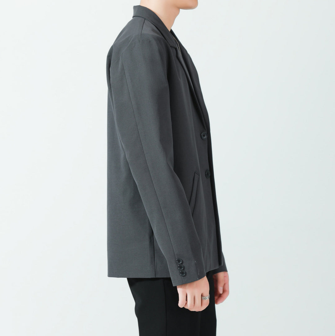 Men's Relaxed-Fit Cotton Blend Oversized Blazer with Two-Button Closure Mune Fashion