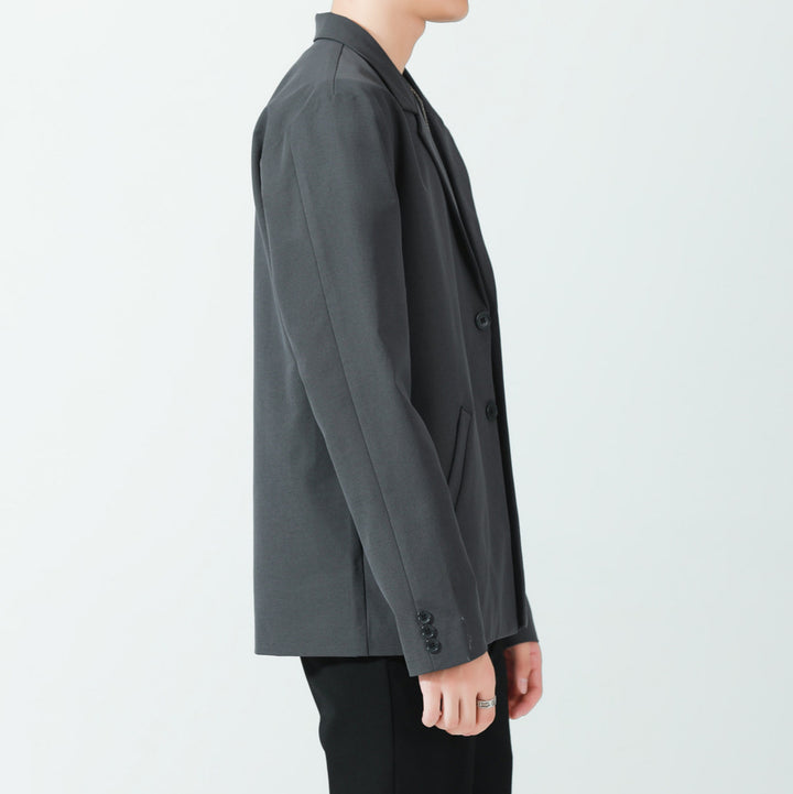 Men's Relaxed-Fit Cotton Blend Oversized Blazer with Two-Button Closure Mune Fashion