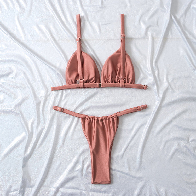 Women's Triangle Bikini Set with Ruffle Details Mune Fashion
