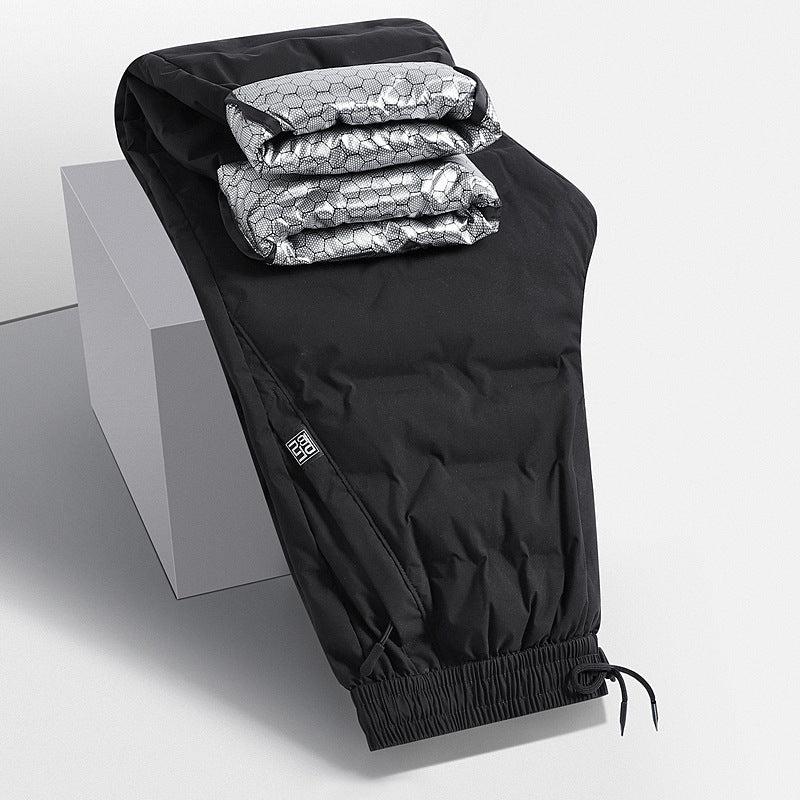 Men's Padded Thermal Pants with Quilting, Elastic Waistband and Zipper Pockets Mune Fashion