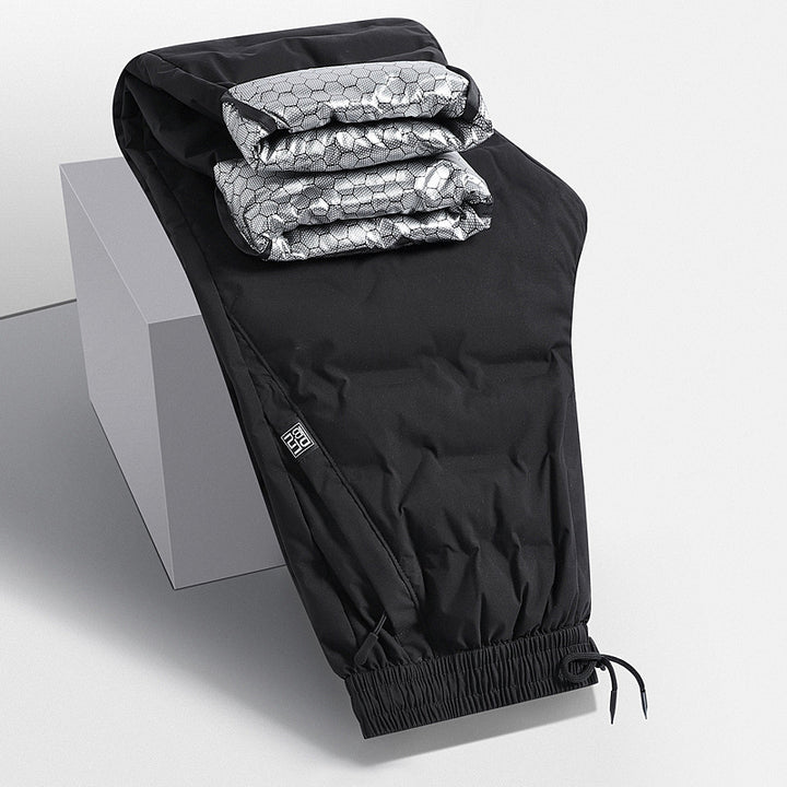 Men's Padded Thermal Pants with Quilting, Elastic Waistband and Zipper Pockets Mune Fashion