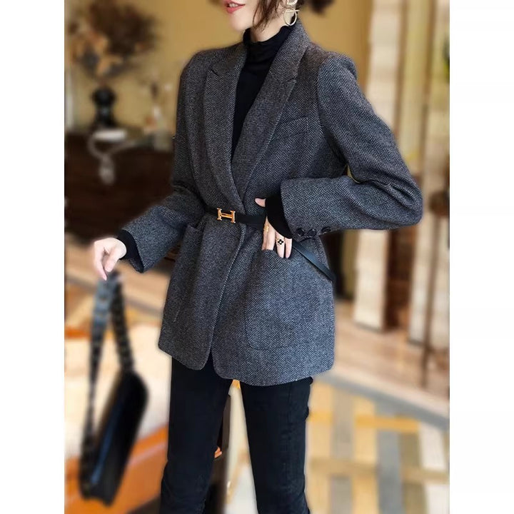 Women Elegant Tweed Blazer Mune Fashion