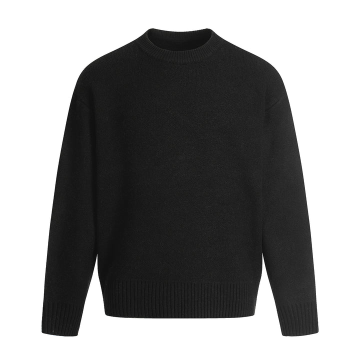 Unisex fine knit sweater with crew neck, drop shoulder and wide ribbed waistband Mune Fashion