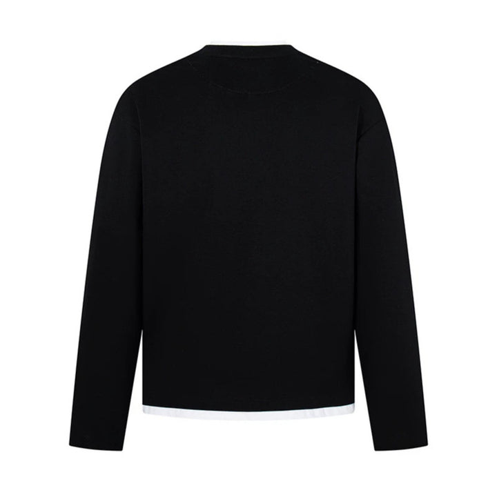 Men's Long-Sleeve Henley Layer Shirt with Contrasting Inner Collar and Modern Regular Fit Mune Fashion