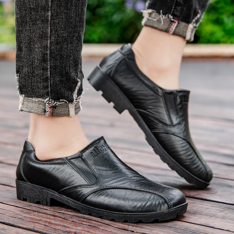 Men's Elegant Slip-On Business Oxfords with Elastic Inserts and Non-Slip Profile Sole Mune Fashion