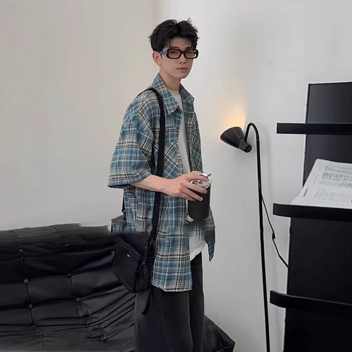 Men's Elegant and Casual Short Sleeve Shirt Jacket Mune Fashion