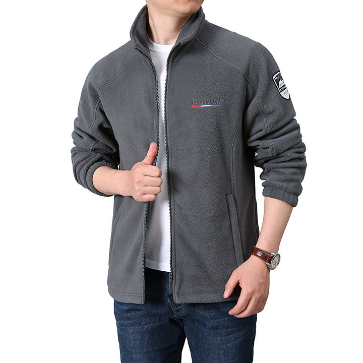 Men's fleece outdoor jacket with stand-up collar and full zip Mune Fashion
