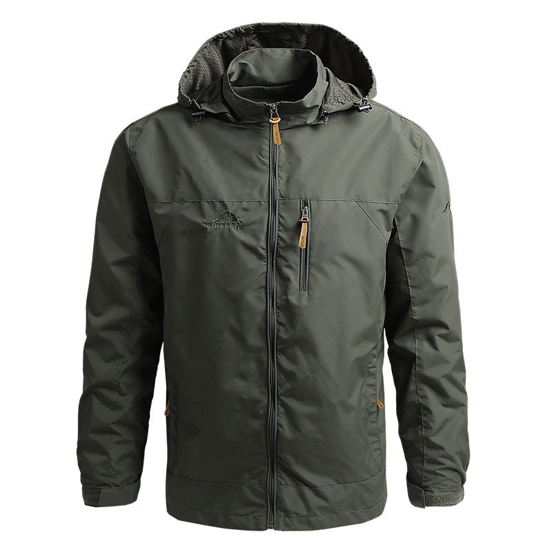 Men's Ultra-Lightweight Trekking Hooded Jacket with Mesh Inner Lining, Chest Zip and Velcro Cuffs Mune Fashion