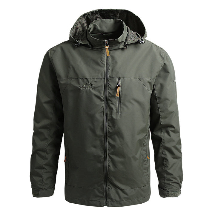 Men's Ultra-Lightweight Trekking Hooded Jacket with Mesh Inner Lining, Chest Zip and Velcro Cuffs Mune Fashion