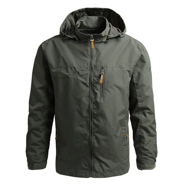 Men's lightweight breathable softshell field jacket with adjustable hood and chest zipper Mune Fashion