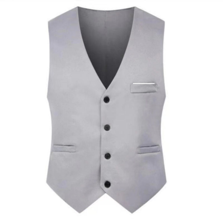 Men's elegant satin vest with V-neck and slim-fit suit trousers Mune Fashion