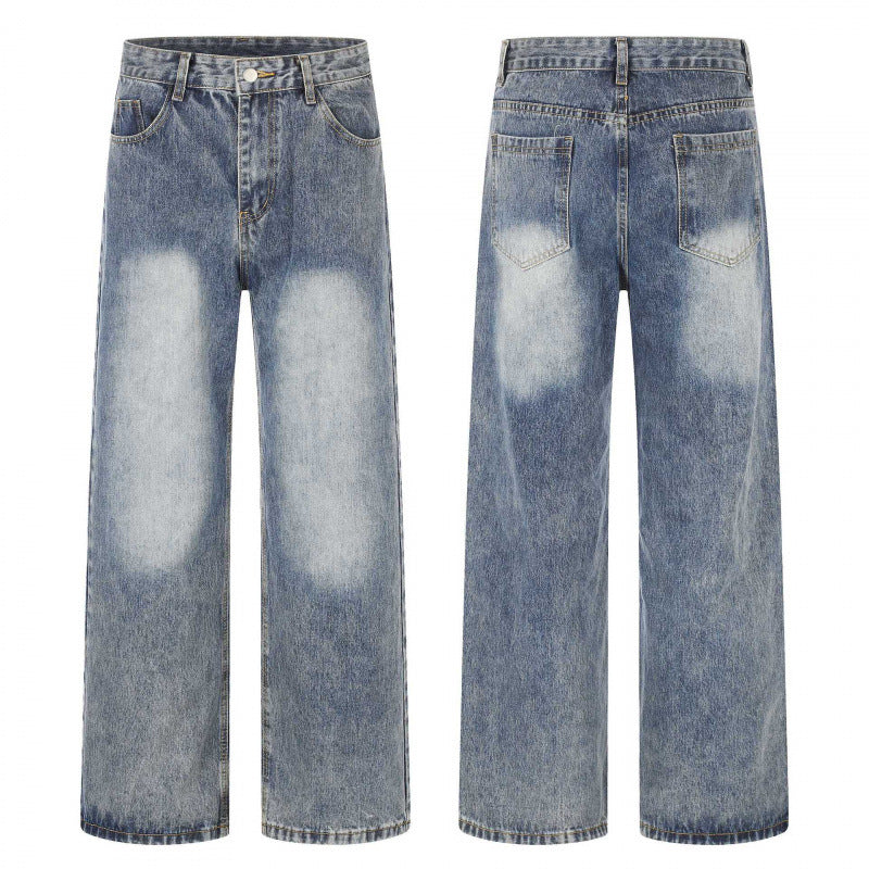 Ladies high waist wide jeans in wide leg cut with used effect and light knee bleaching Mune Fashion