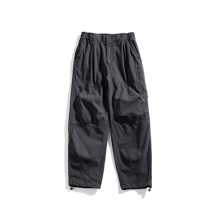 Men's relaxed utility pants with elastic waistband, reinforced knees, and corded hem Mune Fashion