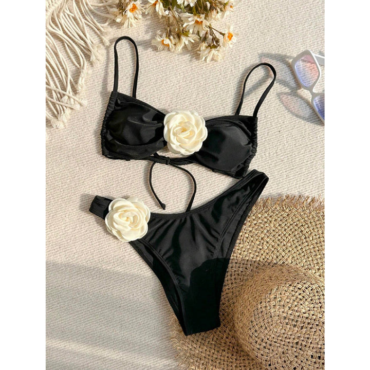 Ladies Elegant Bikini with Floral Decor Mune Fashion