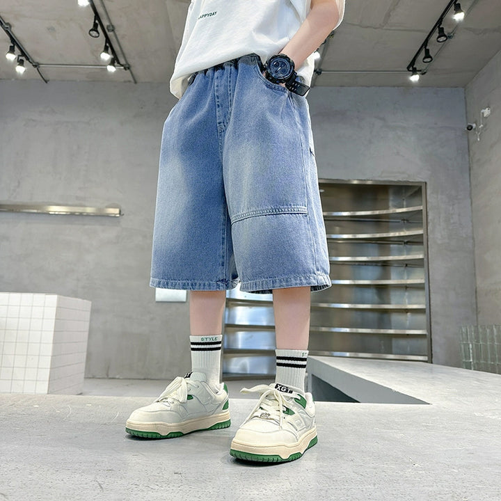 Unisex casual denim shorts with removable print Mune Fashion
