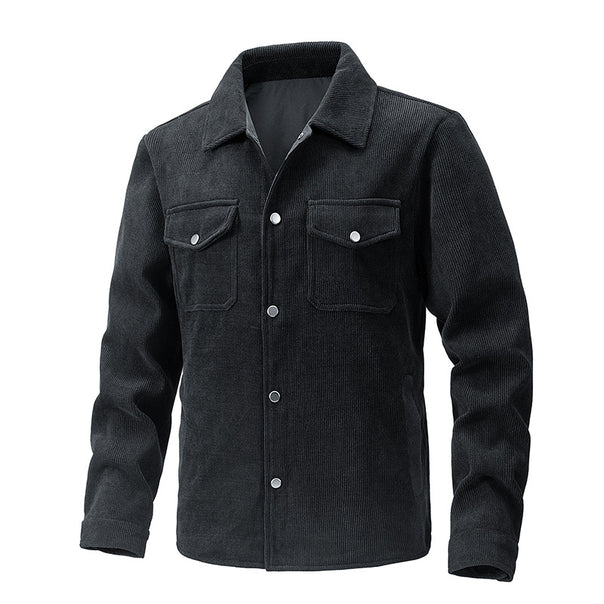 Men's cord jacket with Kent collar, chest pockets, and snap button closure Mune Fashion