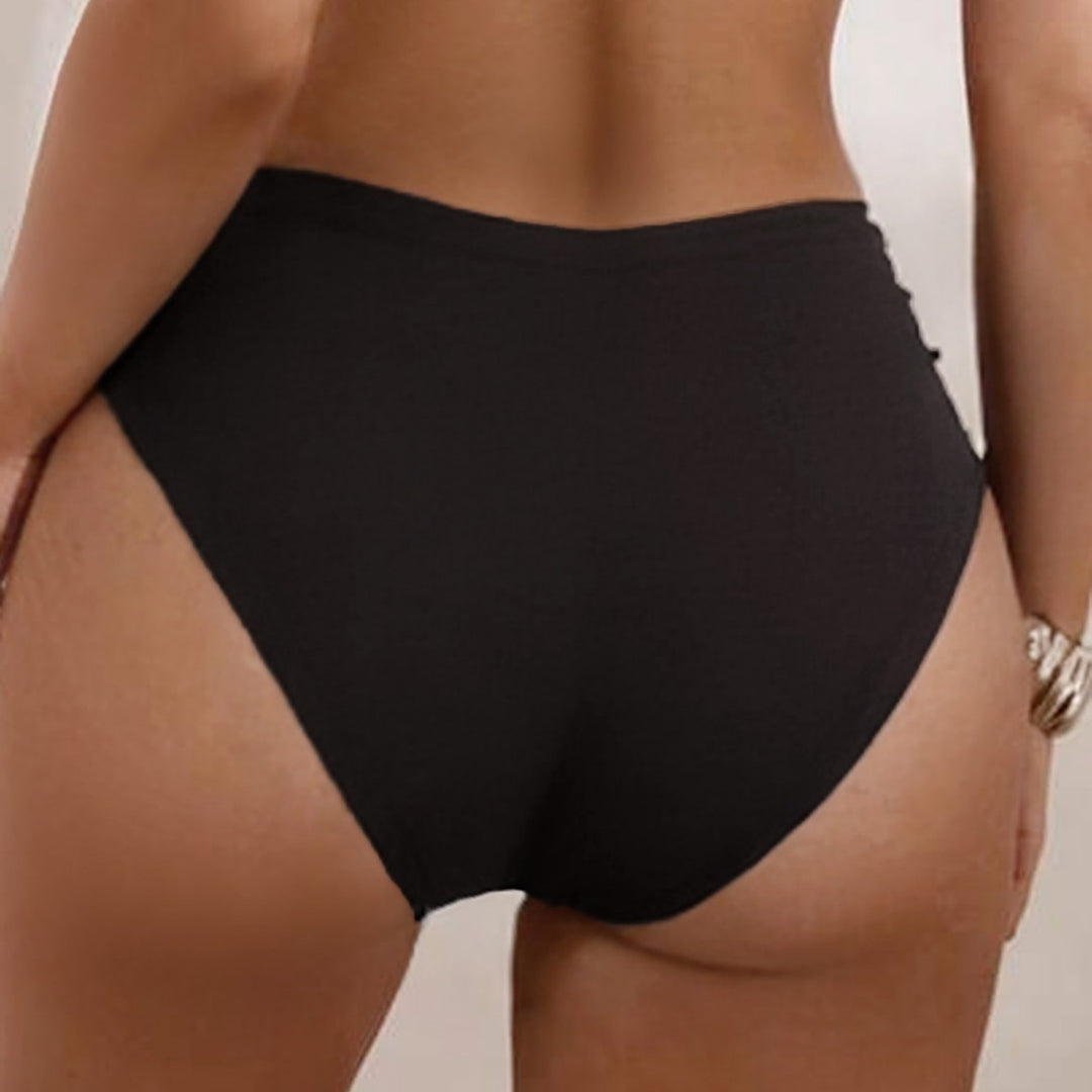 Women High-waisted Bikini Bottom with Refined Ruffle Details Mune Fashion