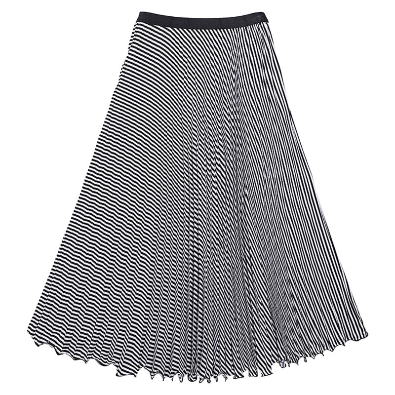 Women's pleated circle midi skirt in retro polka dot design with elastic comfort waistband Mune Fashion