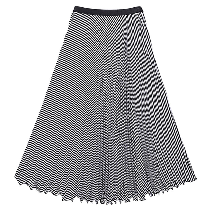 Women's pleated circle midi skirt in retro polka dot design with elastic comfort waistband Mune Fashion